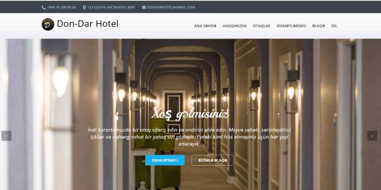 hoteller üçün veb sayt